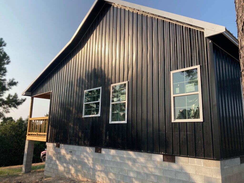 black metal siding home