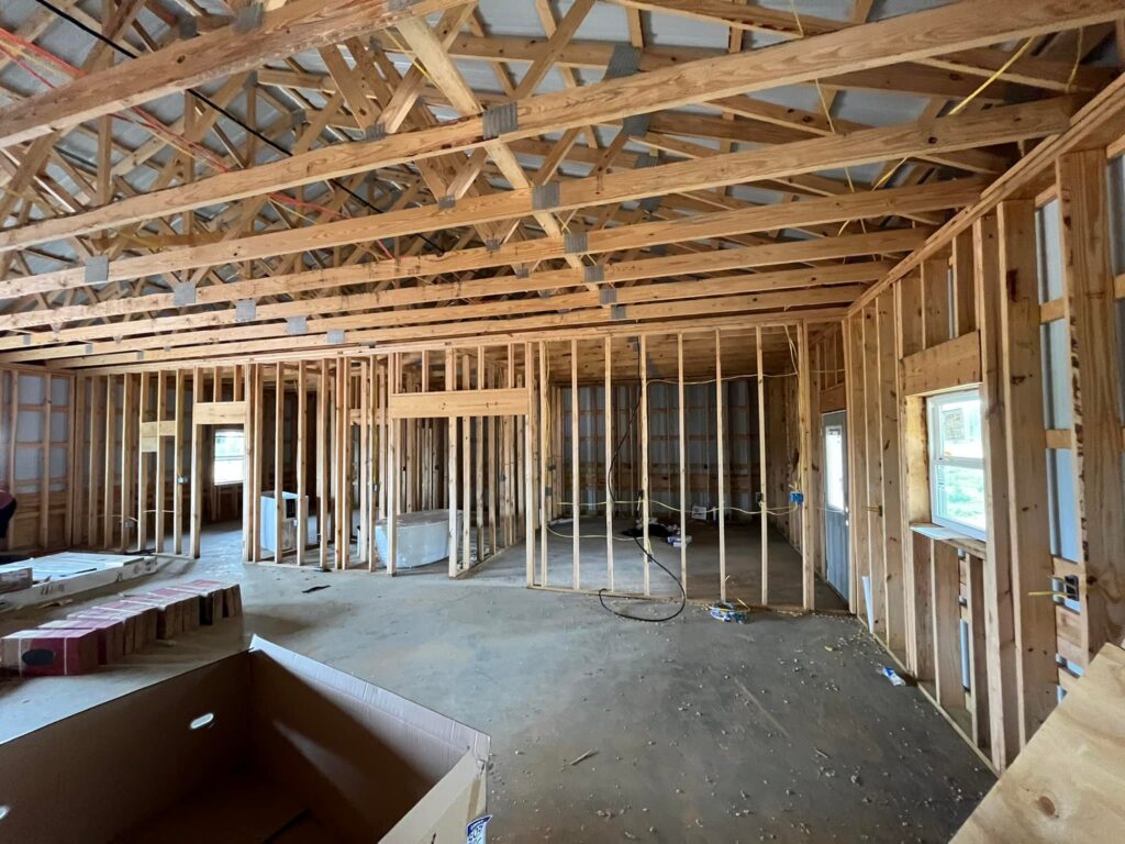 middle stages of new construction
