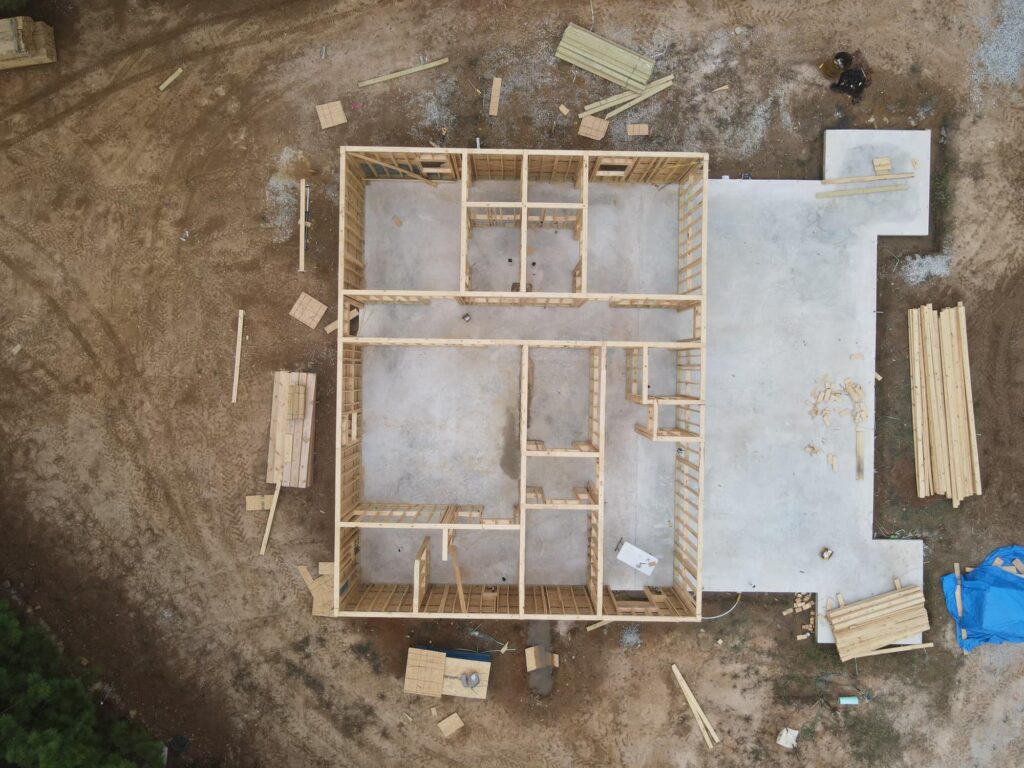 woodwork frame of castle home