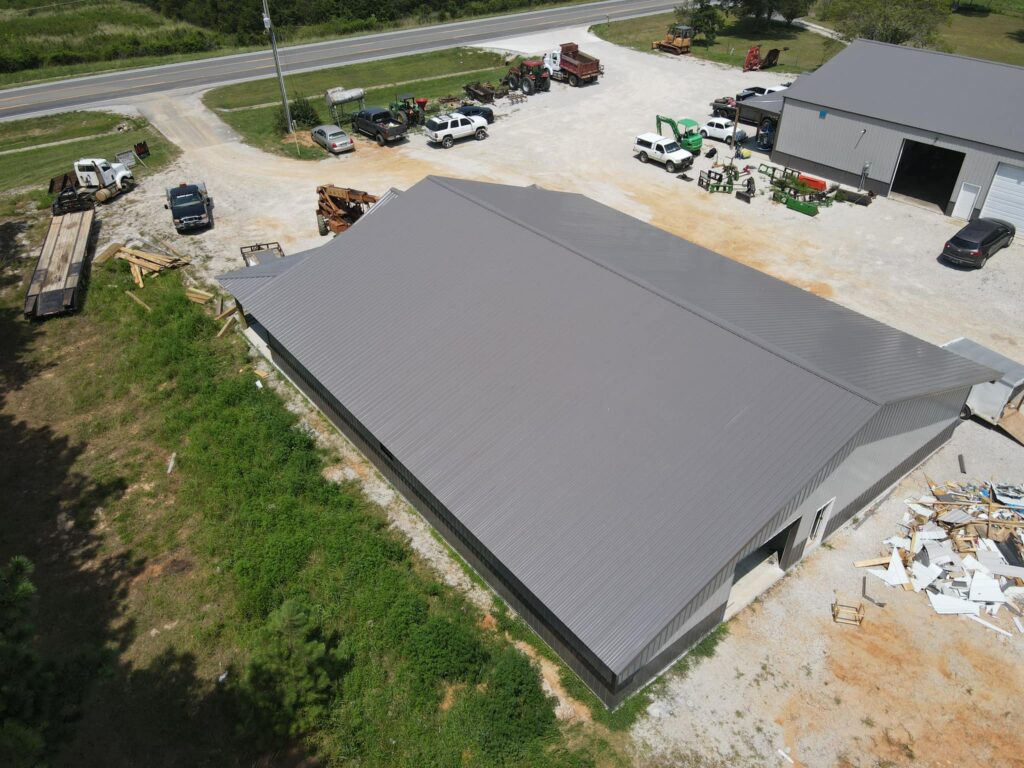metal roof on large industrial building