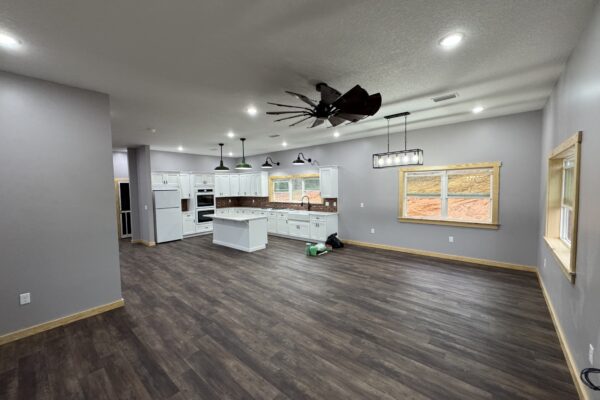 open plan kitchen and living room