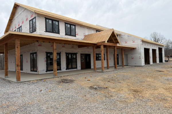two story custom home under construction