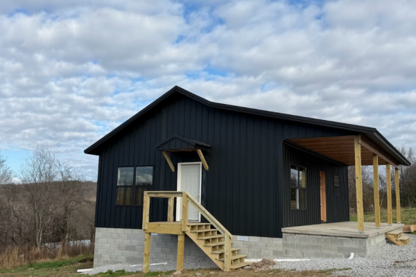 exterior of custom metal home